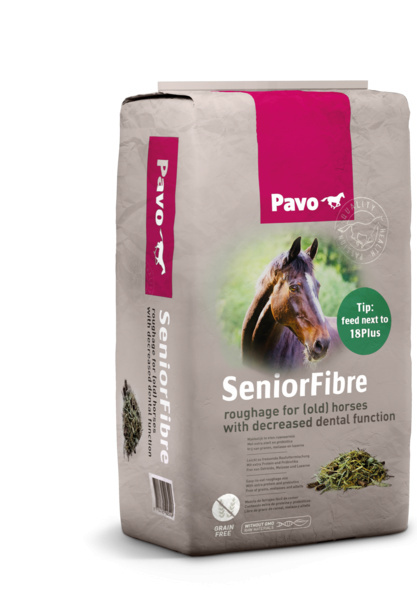 PAVO SeniorFibre 12 kg Drobna niemelasowana sieczka bez lucerny dla koni z problemami stomatologicznymi
